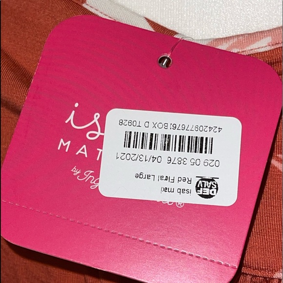 Maternity Isabel coral floral maxi dress v-neck angel sleeves size Large NWT - Picture 7 of 9